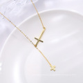 Fashion Simple Cross Long Chain Pendant Necklace Fashion Sweater Chain Necklace Jewelry For Women